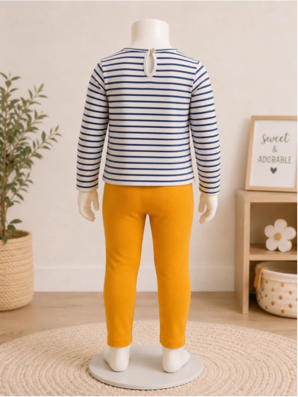Carter’s 2-Piece Striped Top & Ochre Yellow Pants Set – Size 9M